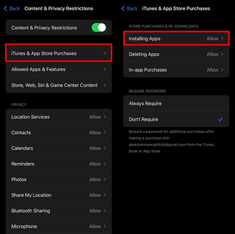 check installing apps status