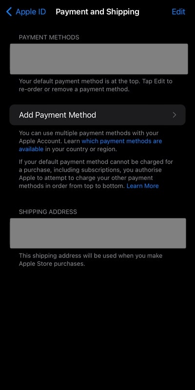 check the payment details