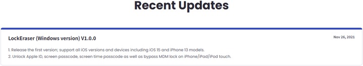 UnicTool LockEraser update history