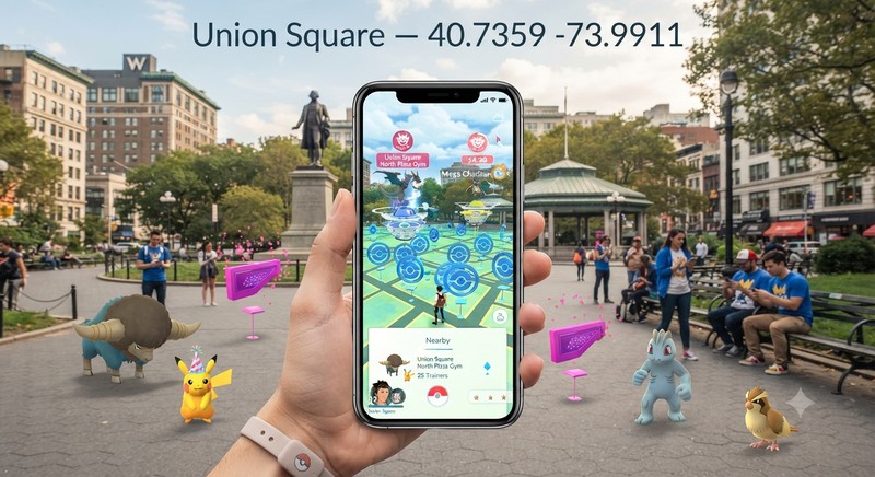 union square new york pokemon go coordinates