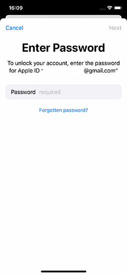 forgotten password
