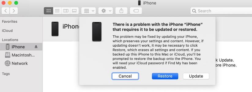 unlock disabled iphone via finder