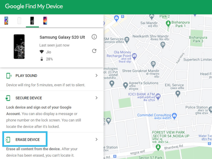 unlock Samsung Galaxy with Find My Device