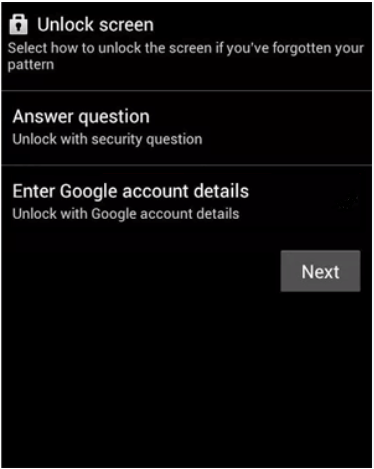 answer security questions and enter google account details