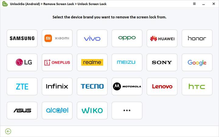 Select the brand of Android device