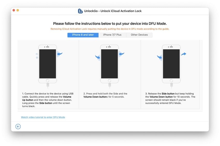 unlockgo guide - put iphone into dfu mode