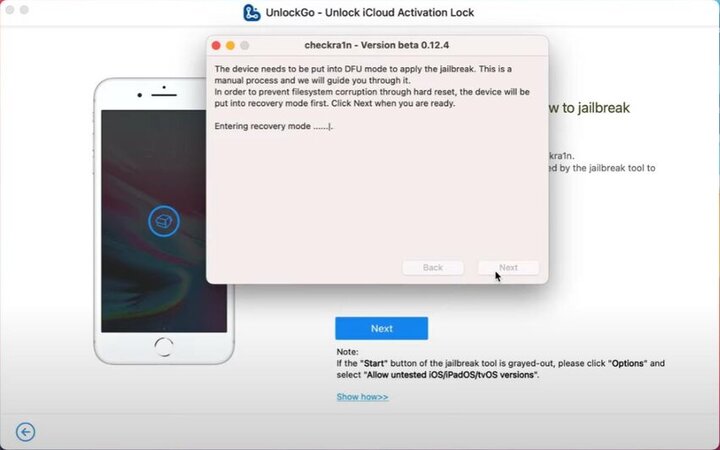 unlockgo mac enter dfu mode with checkra1n