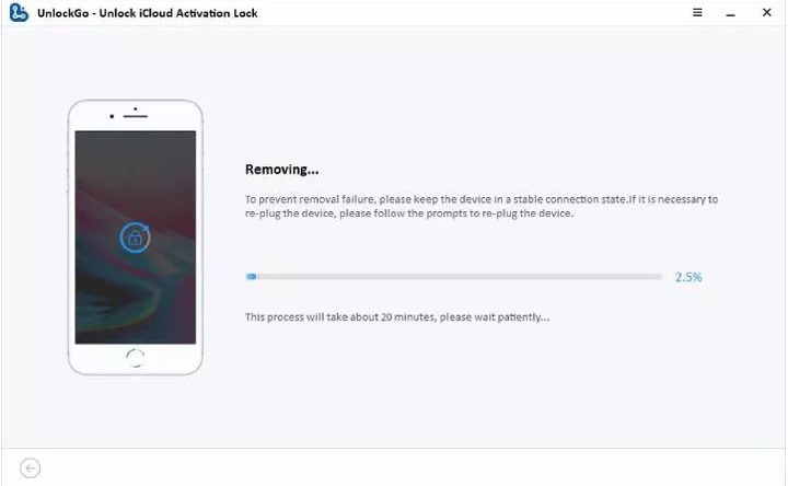 UnlockGo removing iCloud Activation Lock