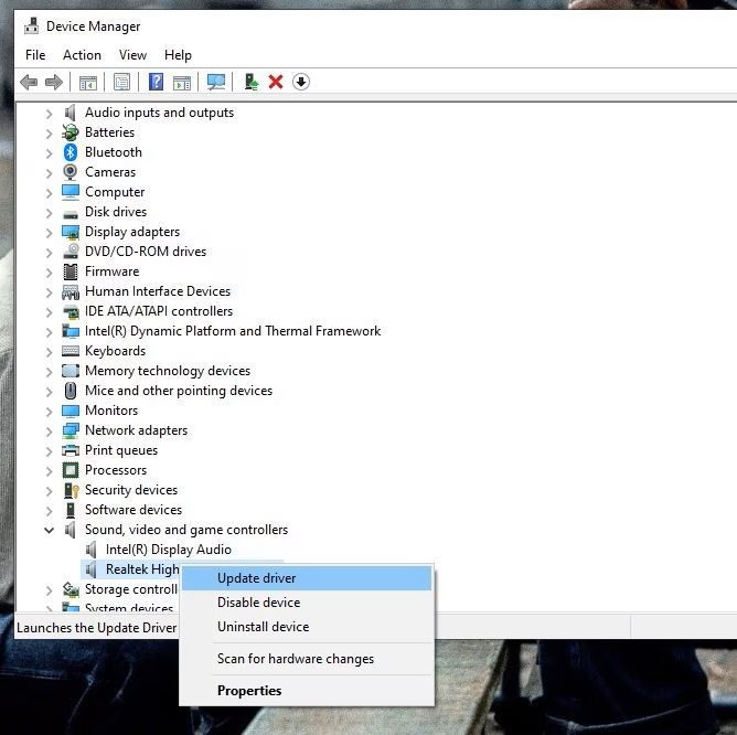 update audio driver