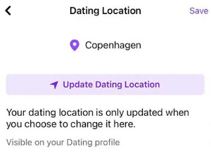 update facebook dating location