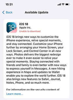 update ios 18