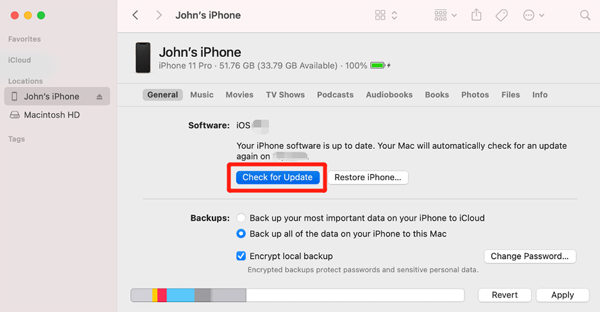 update the iOS version through iTunes