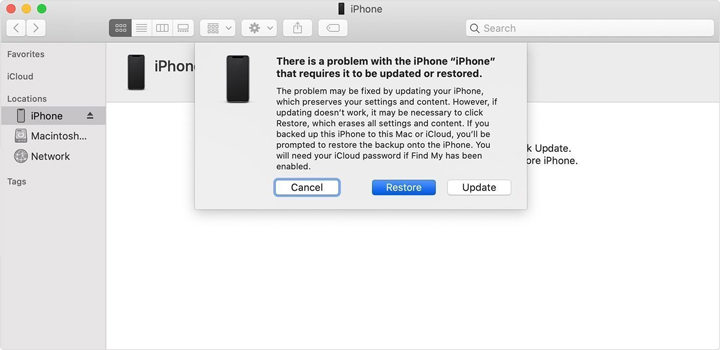 Update/Restore Your iPhone with iTunes to Fix iPhone Stuck On Setting Up Apple ID