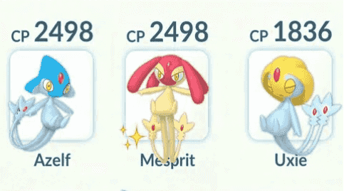 uxie mesprit and azelf pokemon go
