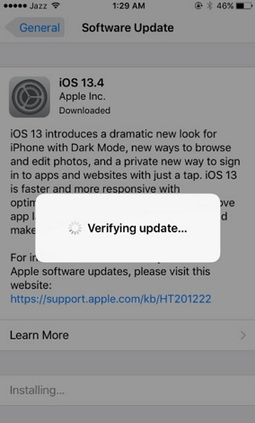 verifying update ios
