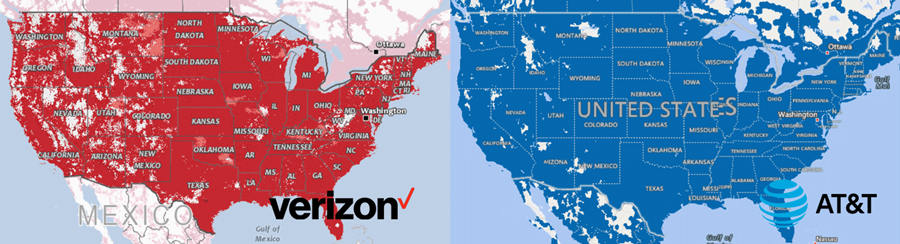 Network Coverage Verizon vs. ATT