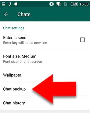 via chat backup