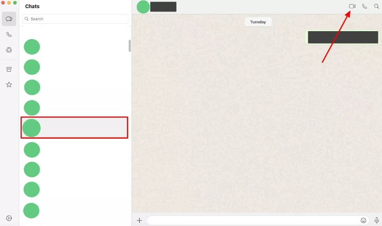 use video call icon on mac