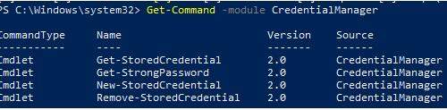 view password in credential manager using powershell