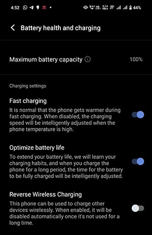 vivo battery health and charging