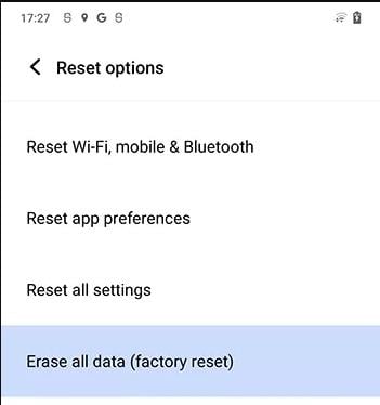 vivo factory reset
