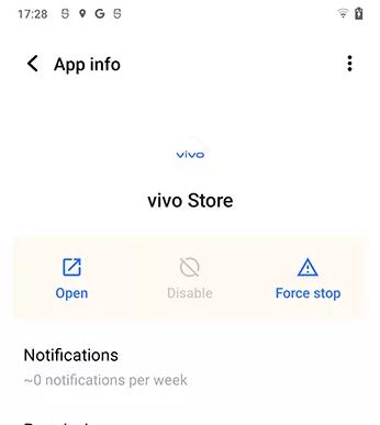 vivo force stop ads
