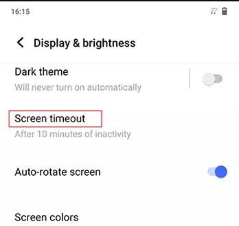 vivo adapt screen timeout