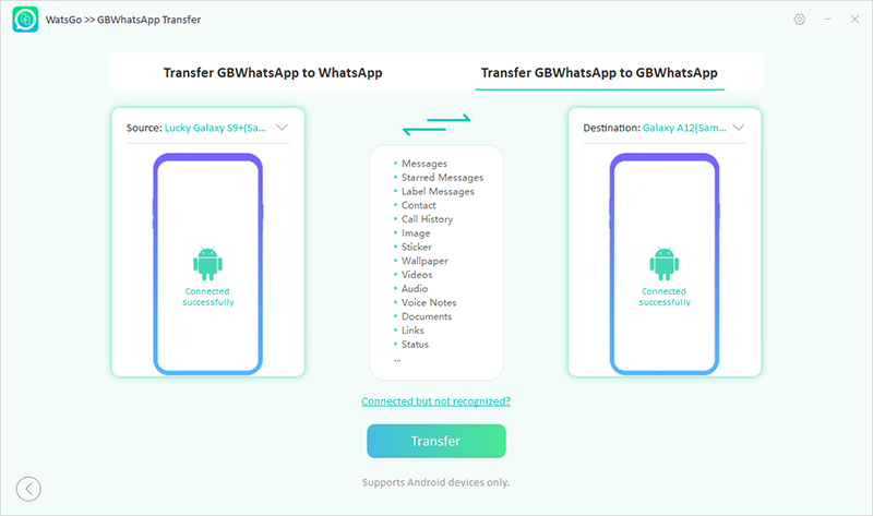 watsgo guide - connect devices to transfer from gbwhatsapp to whatsapp