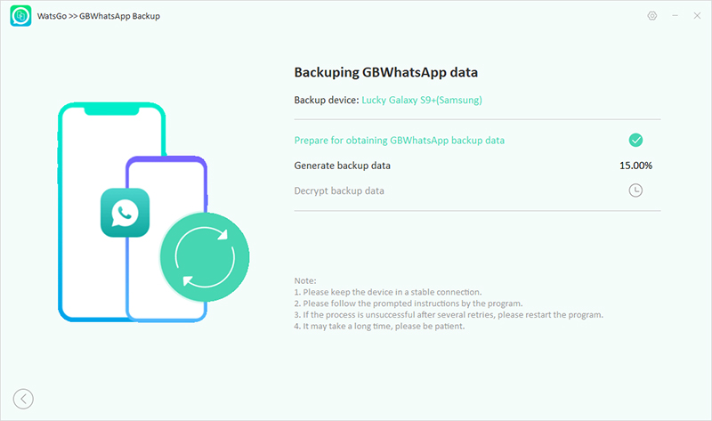 watsgo guide - prepare to backup gbwhatsapp