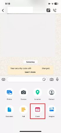 locate event feature on whatsapp iphone