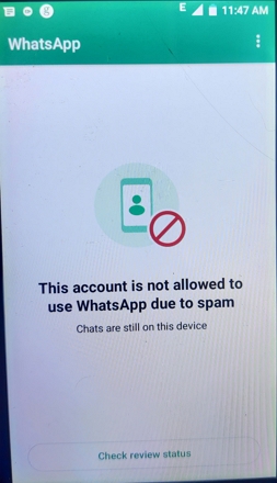 whatsapp account is not allowed to use