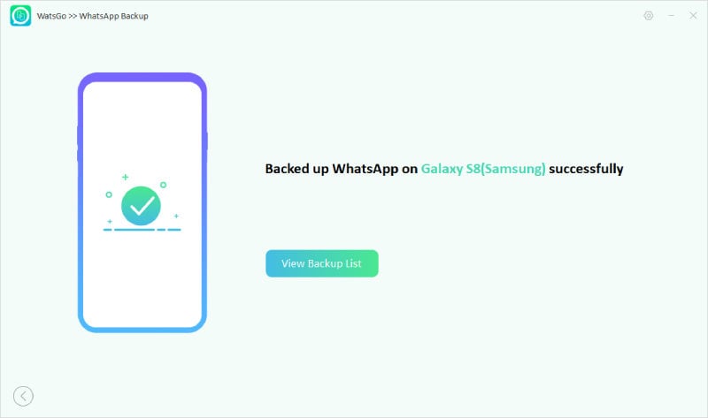 watsgo guide -  whatsapp backup android device successfully 