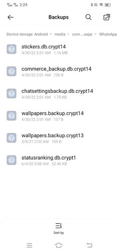 Settings crypt1 db chat backup Cómo abrir