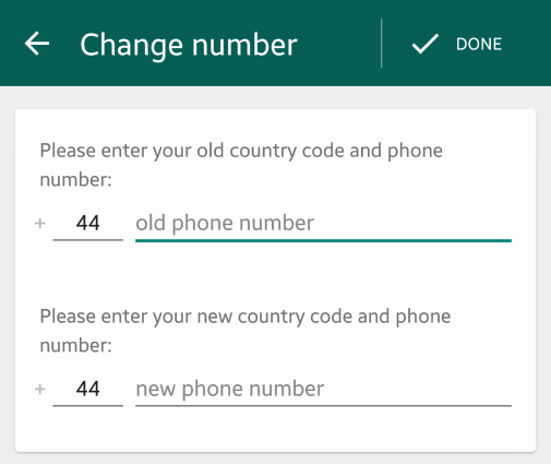 change whatsapp number