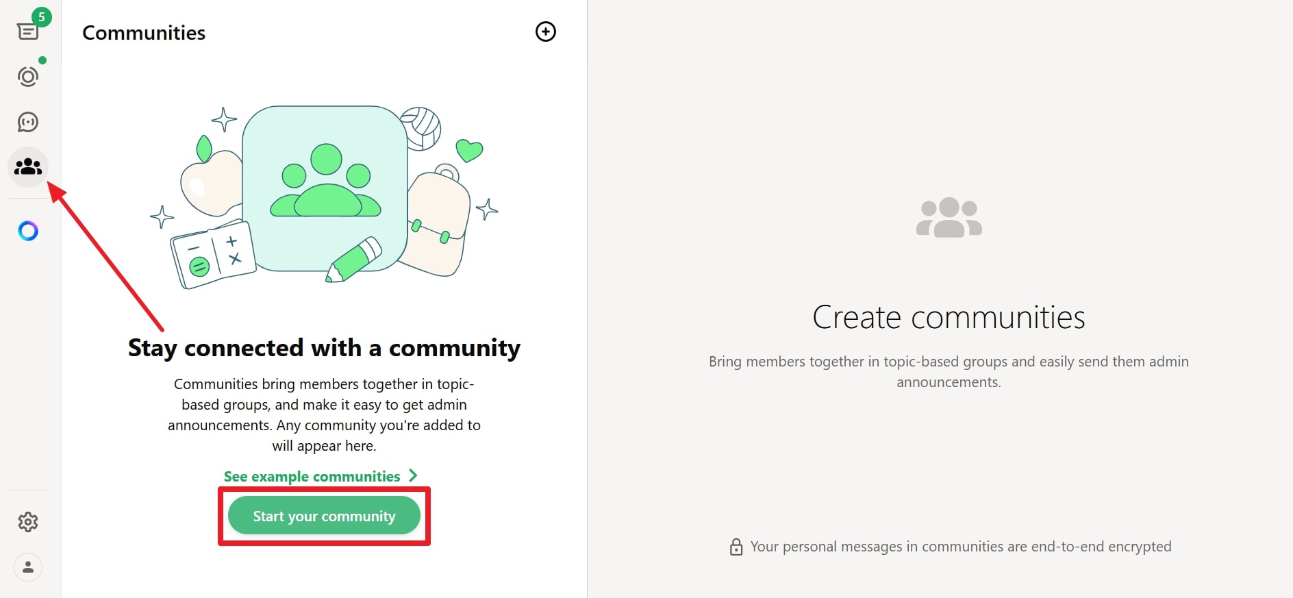 start your community whatsapp desktop