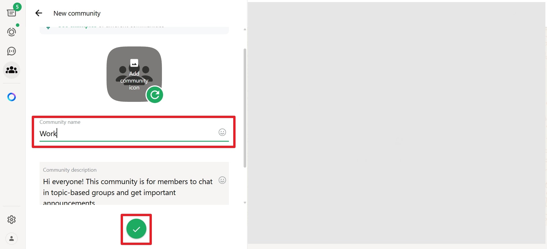 assign name and proceed