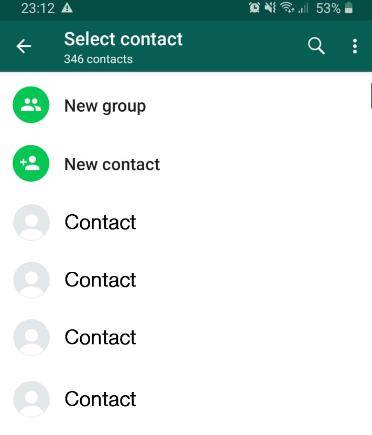 whatsapp contact list