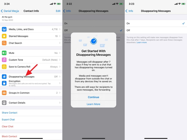 how to send a disappearing picture message on iphone