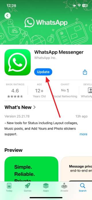 update whatsapp to fix last seen