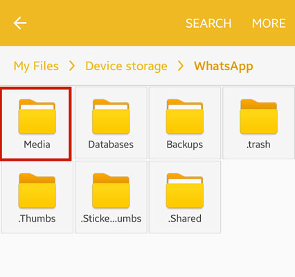 restore whatsapp media folder