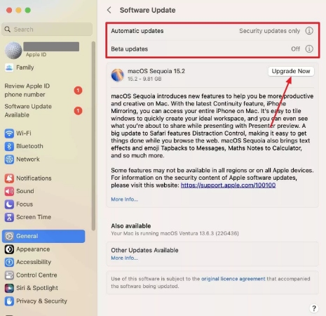 click upgrade now button