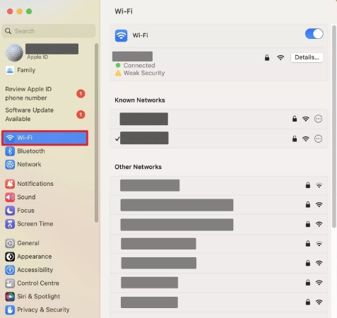 check internet connection