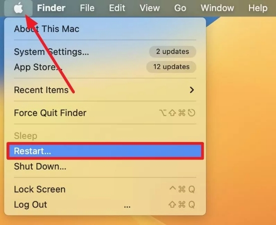 hit restart after apple icon