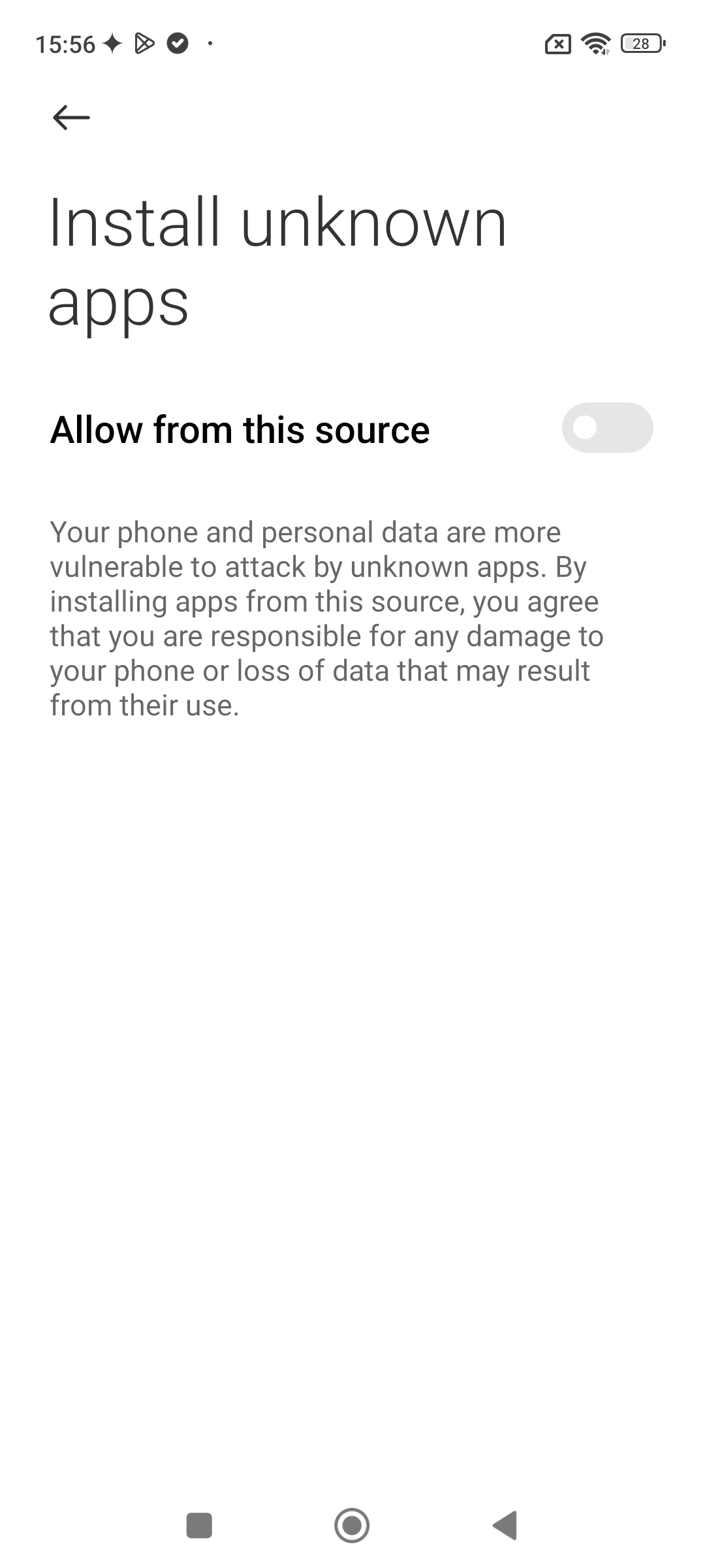 allow installation of unknown apps