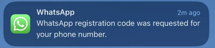 whatsapp registration code wars requested for your phone number