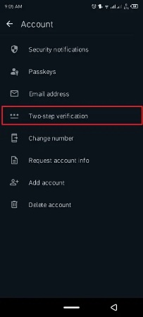 access two factor verification android