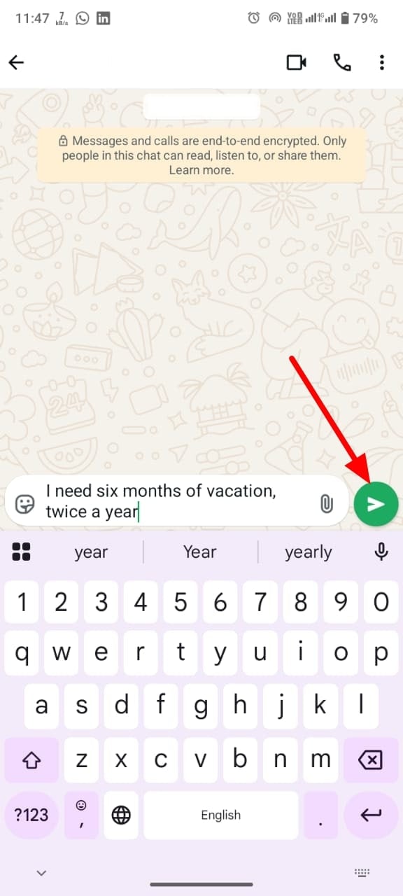 press the send button