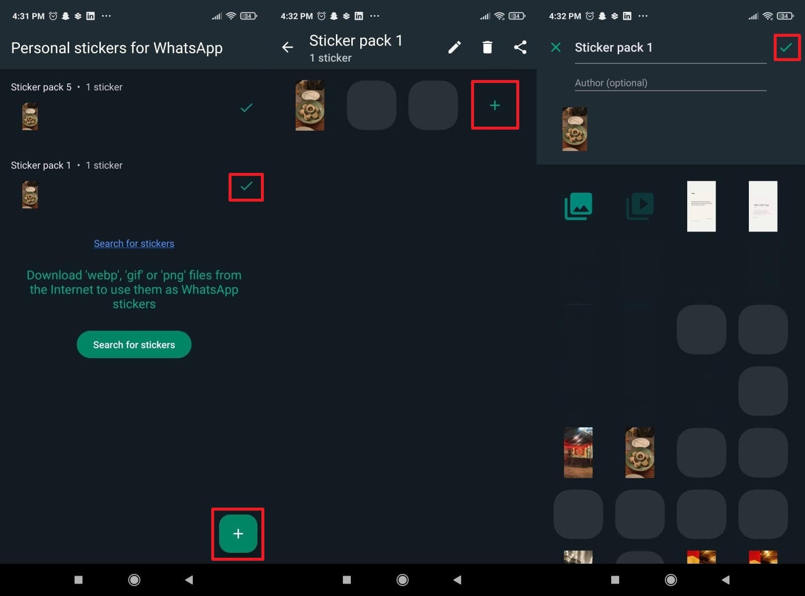 try personal sticker for whatsapp app