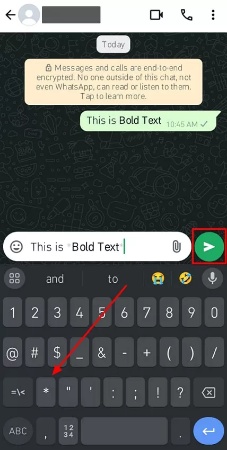 bold text with asterisk