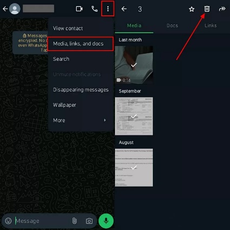 delete unwanted media and links
